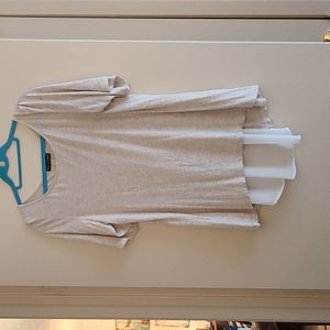 Cream Shirt with transparent cutout